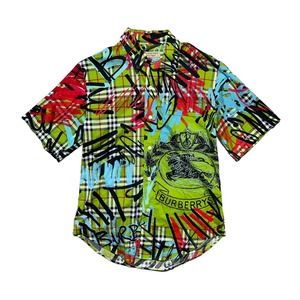 Graffiti plaid monogram polo